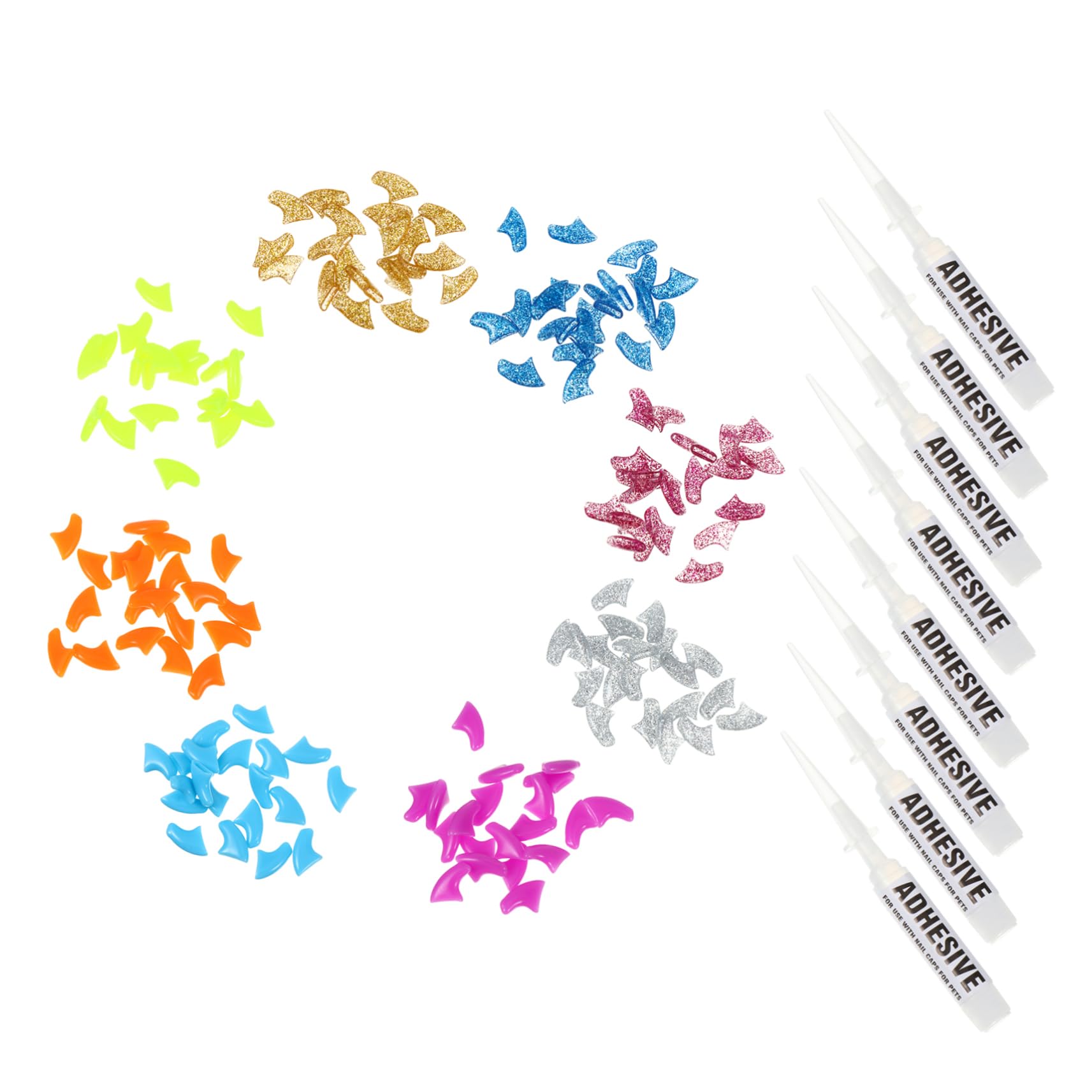 FRCOLOR 480 Pièces Ensemble D'ongles pour Animaux De Compagnie Chapeau De Griffe pour Animaux De Compagnie Casquettes pour Chats Assorti Gel De Silice Fournitures pour Animaux
