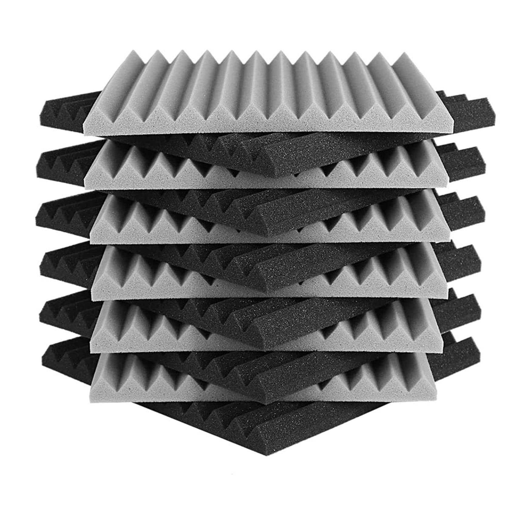 fonoassorbenti in schiuma, fonoassorbenti a forma di piramide, per studio, 2,5 x 30 x 30 cm, 48 pezzi