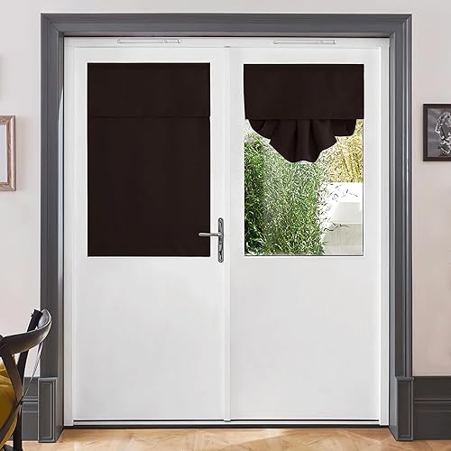 Miniatura 132 de RYB HOME Cortinas de oscurecimiento de habitación para puerta francesa, cortinas de ventana para puertas de vidrio, aislamiento térmico, cortina