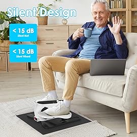 Under Desk Elliptical Machine, Electric Leg Exerciser as Seen on TV,12 Speeds Leg Exerciser While Sitting for Seniors, Quiet Pedal Exerciser with Remote Control for Home Office(White)