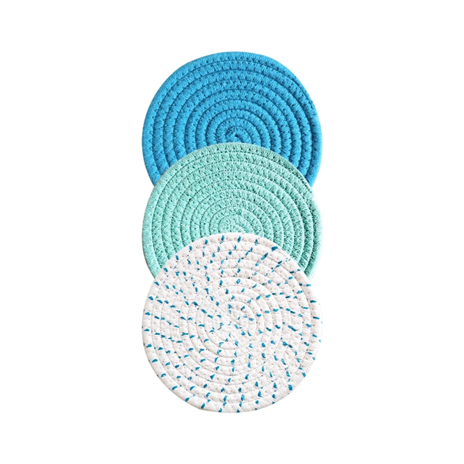 APGLSXY 3Pcs Multicolored Placemat Heatproof Cotton Rope Table Protectors for Kitchen Countertops and Dining Placemat