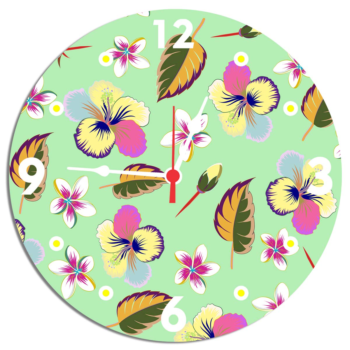 Buy GoYupp Round Wall Clock for Living Room, MDF Wood Quartz Wall Clock