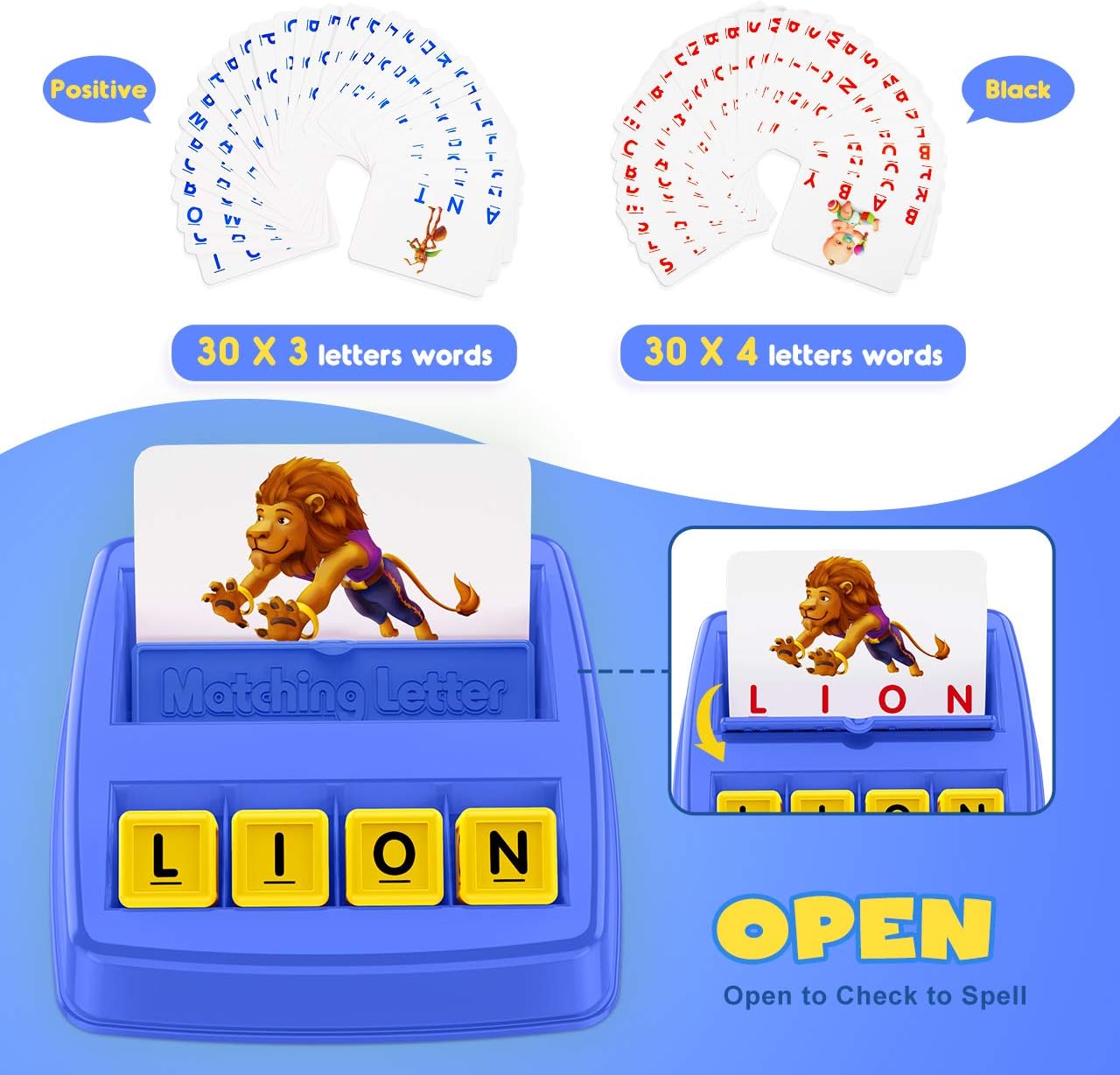 Learning Toys for 3-8 Year Old Boys Gilrs, Matching Letter Game for Kids Gifts for 3-8 Year Old Boys Girls Learning Games Age 3-8 Educational Toys Birthday Gifts Easter Basket Stuffers, Blue