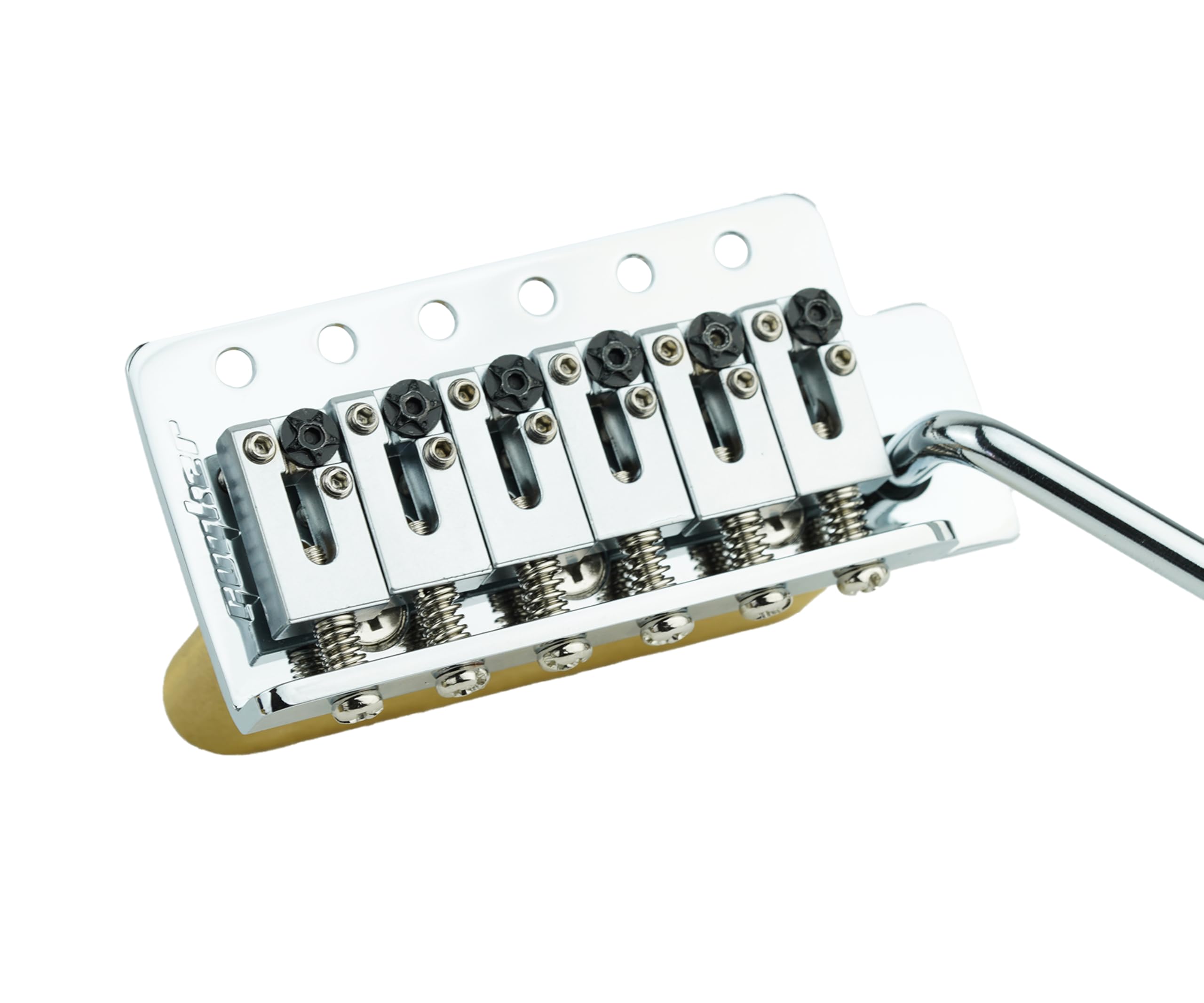 Guyker Gitarren-Tremolo-Brücke mit Edelstahl-Sattelsaitenraum 10,5 mm und Messingblock, Pop-In Vibrato-Stange, komplettes Installationsset für 6-saitige E-Gitarre (GG1001-S, Chrom)