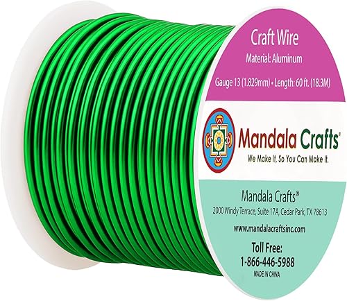 Miniatura 217 de Mandala Crafts - Alambre de aluminio anodizado de calibre 22 para hacer joyas - 137.2 m de alambre flexible surtido y coloreado - Doble para bonsái