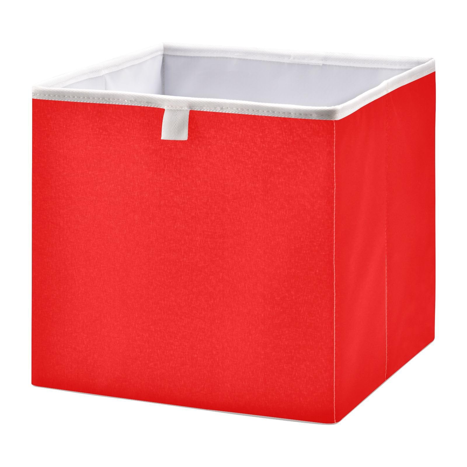 Ewusp Red Cube Storage Boxes 28x28 cm Foldable Closet Organiser Bin Holiday Basket Baby Basket for Nursery Bedroom Office