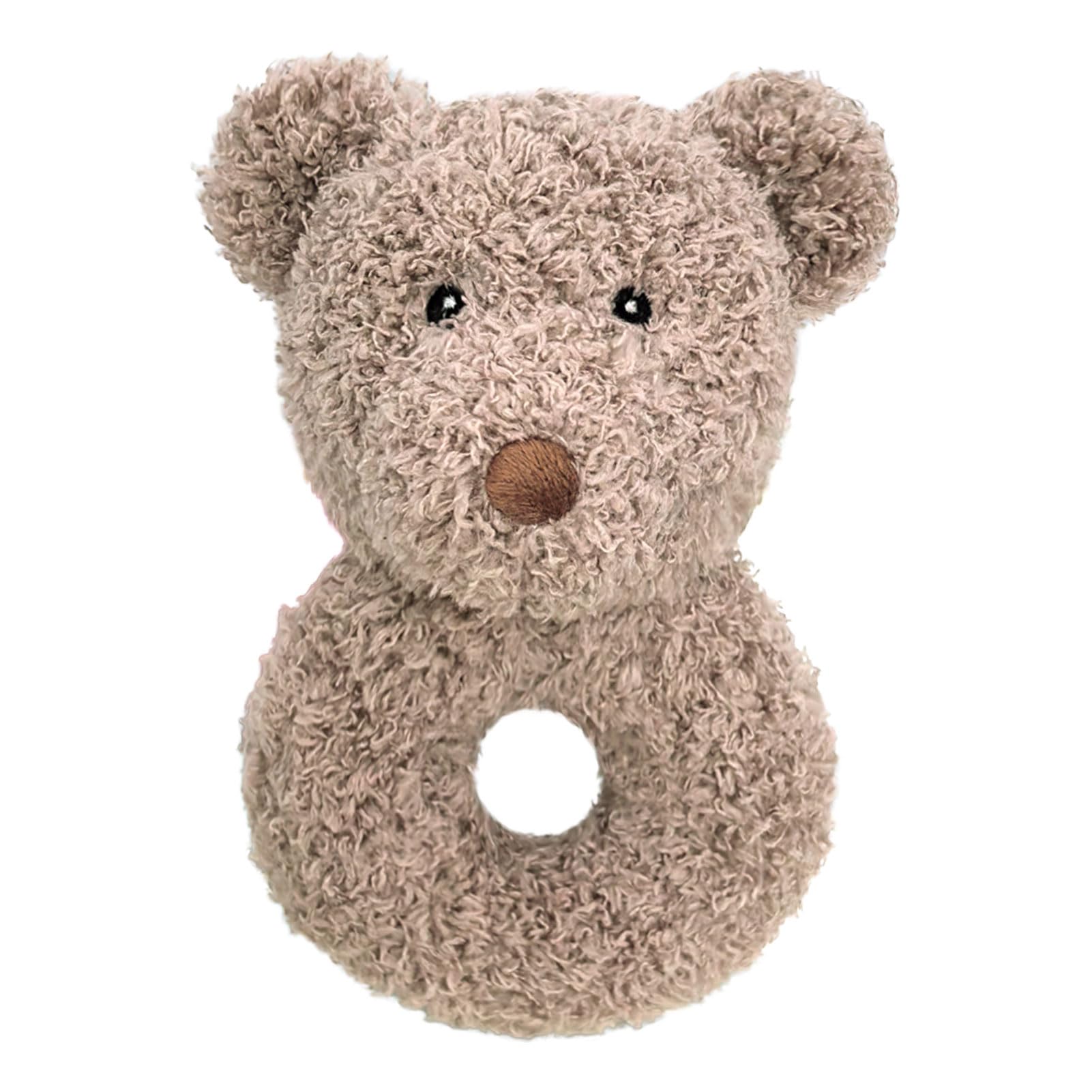 Baby Teddy Bear Soft Rattle Toy, Plush Bear Infant Shaker Rattle Easy-Grasp Stuffed Animal Toy, Gifts for Newborns Babies Toddlers Boys Girls, Brown, 6 Inches