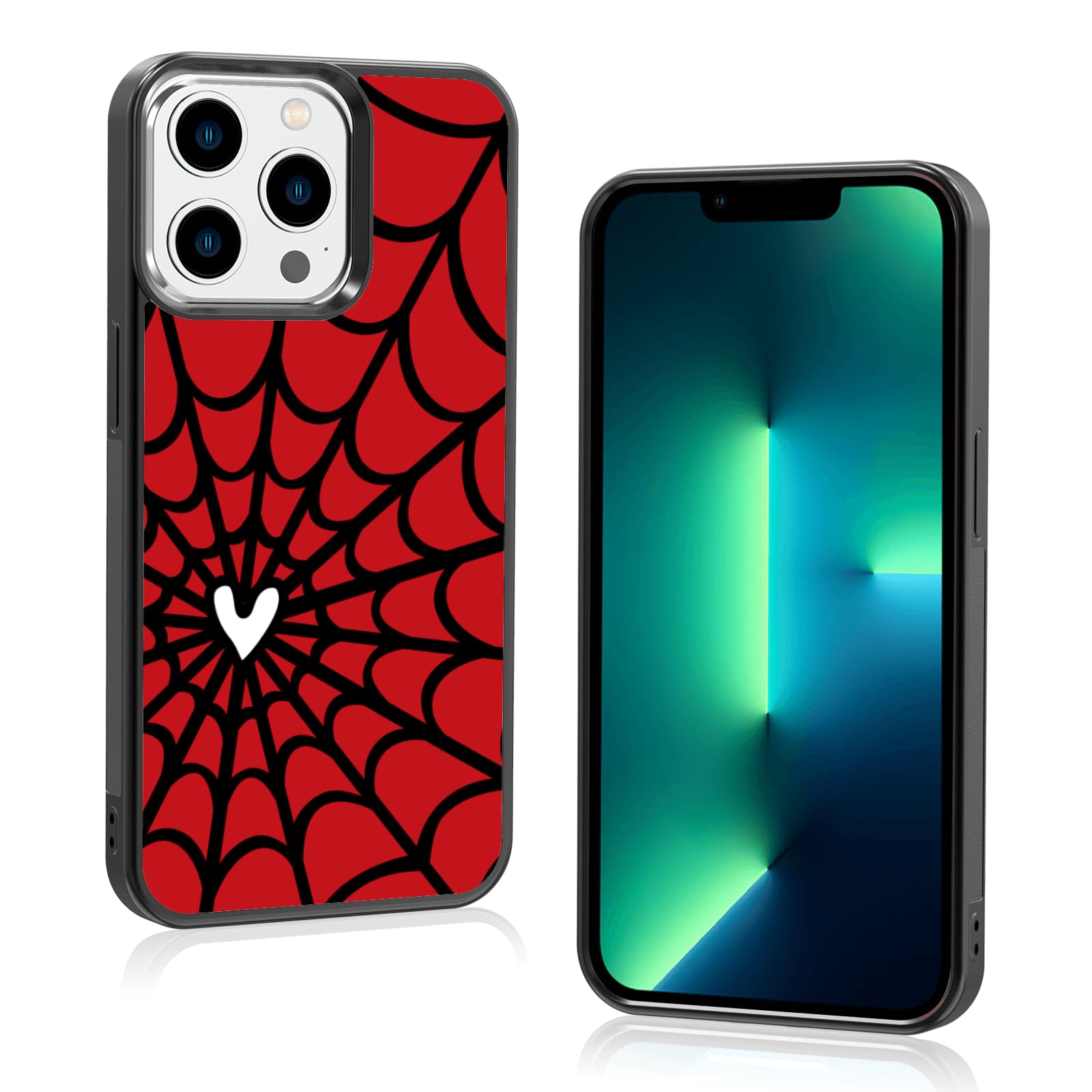Cool Anime Phone Case for iPhone 13 Pro Trendy Spider Webs Pattern Design Phone Case