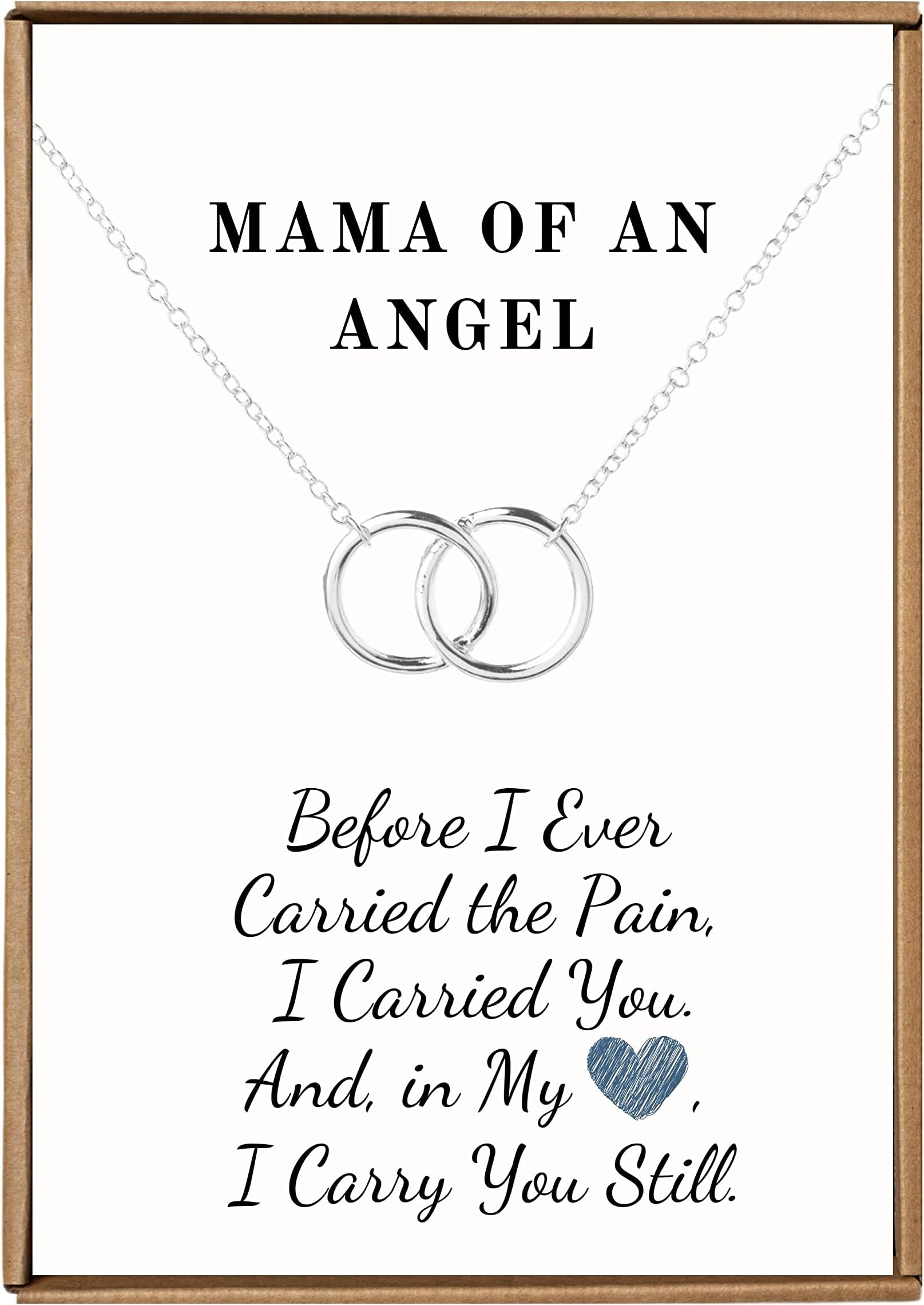 VIY Personal Card Miscarriage necklace for mothers, Pregnancy loss memorial for mother, Miscarriage gifts for mothers, Sympathy gifts miscarriage, Miscarriage keepsake, Angel memorial gift
