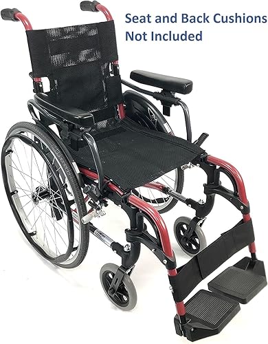 Miniatura 2 de Karman S-ERGO 305 Silla de ruedas ergonómica ligera S-ERGO305Q16RS, 29 libras, ruedas de liberación rápida, marco rojo rosa, tamaño del asiento 16
