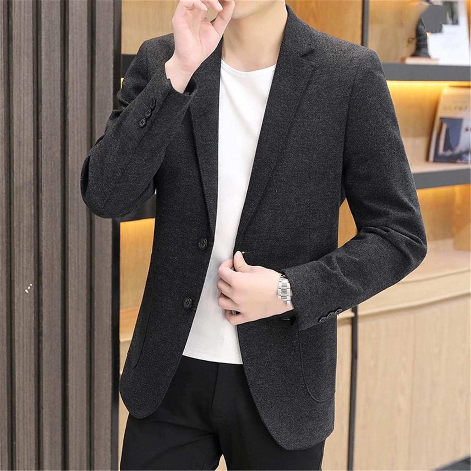 Men's Suits&Blazers Jacket Business Casual Single Breasted Coats Slim Suit Costume Top Clothes