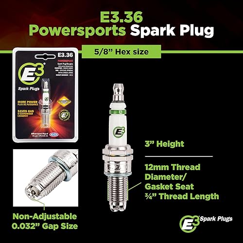 Miniatura 7 de E3 Spark Plug E336 bujía para deportes motorizados 1unidad