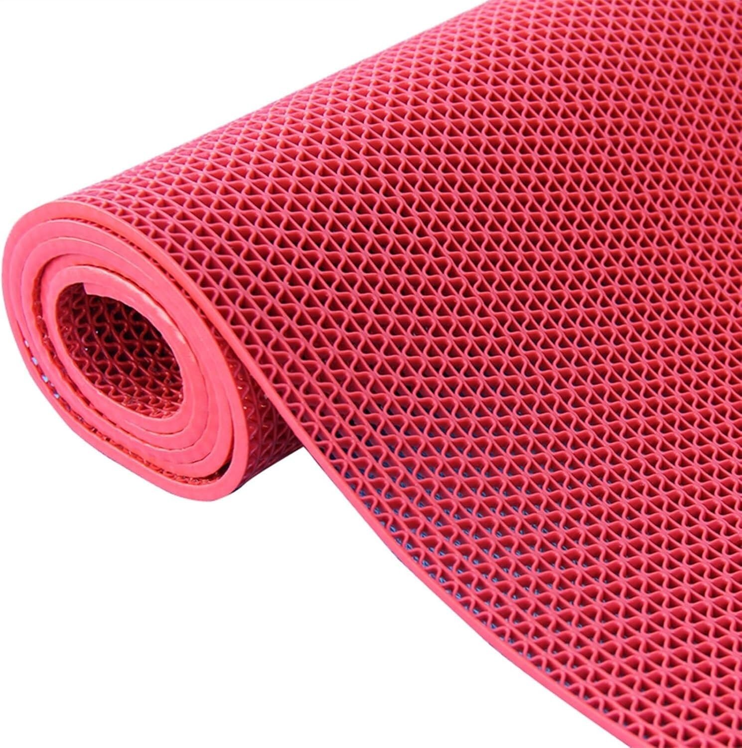QYMYOZ PVC Floor Mat With High-efficiency Drainage Design, Suitable For Bathroom And Outdoor Use. Red.(120cmX300cm)