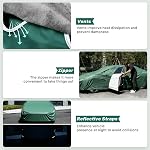 GUNHYI Car Cover Waterproof All Weather, 16-Layer Heavy Duty Full Exterior Cover with Vents, Spare Windproof Straps & Towel, Winter Snow/Ice/Rain Protection, Fit Coupe Ford Mustang, Chevrolet Camaro.