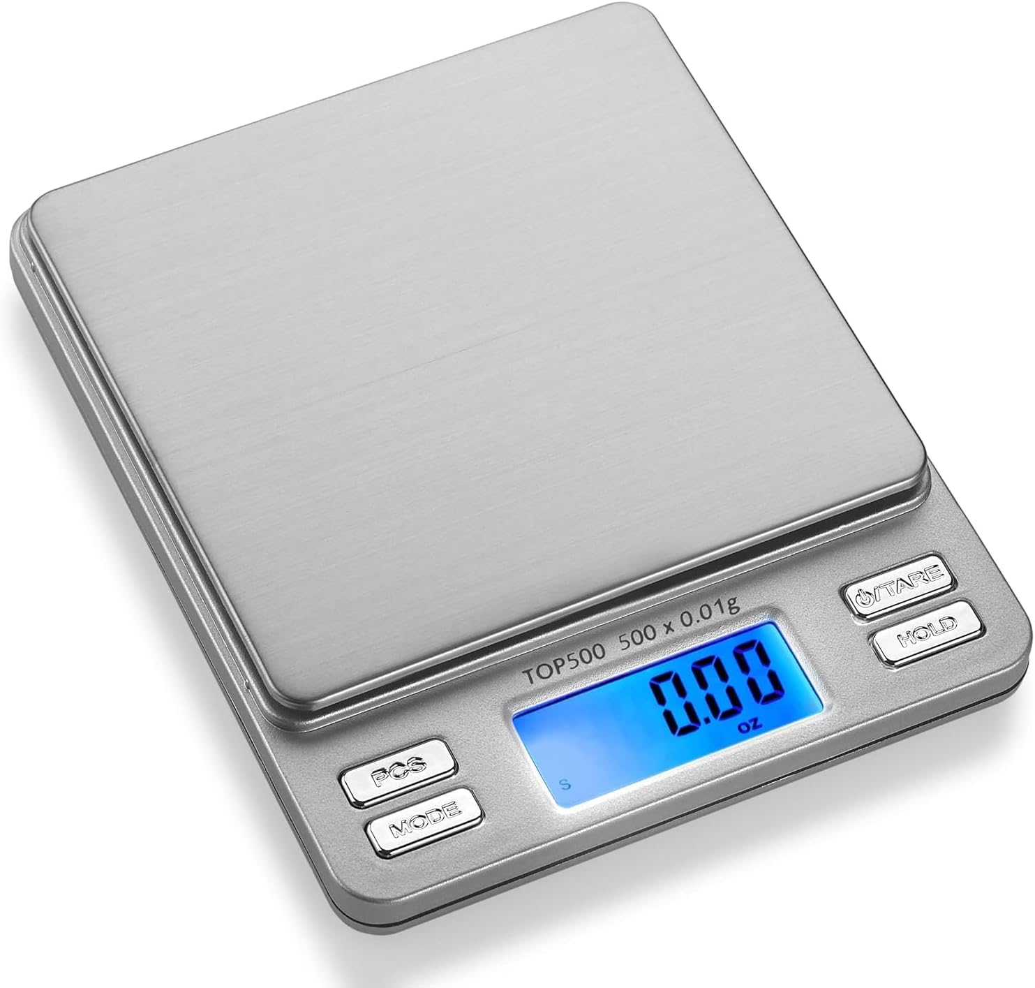 Smart Weigh Digital Pro Pocket Scale with Back-Lit LCD Display, Tare, Hold and PCS Features 500 x 0.01g (2 Lids Included)