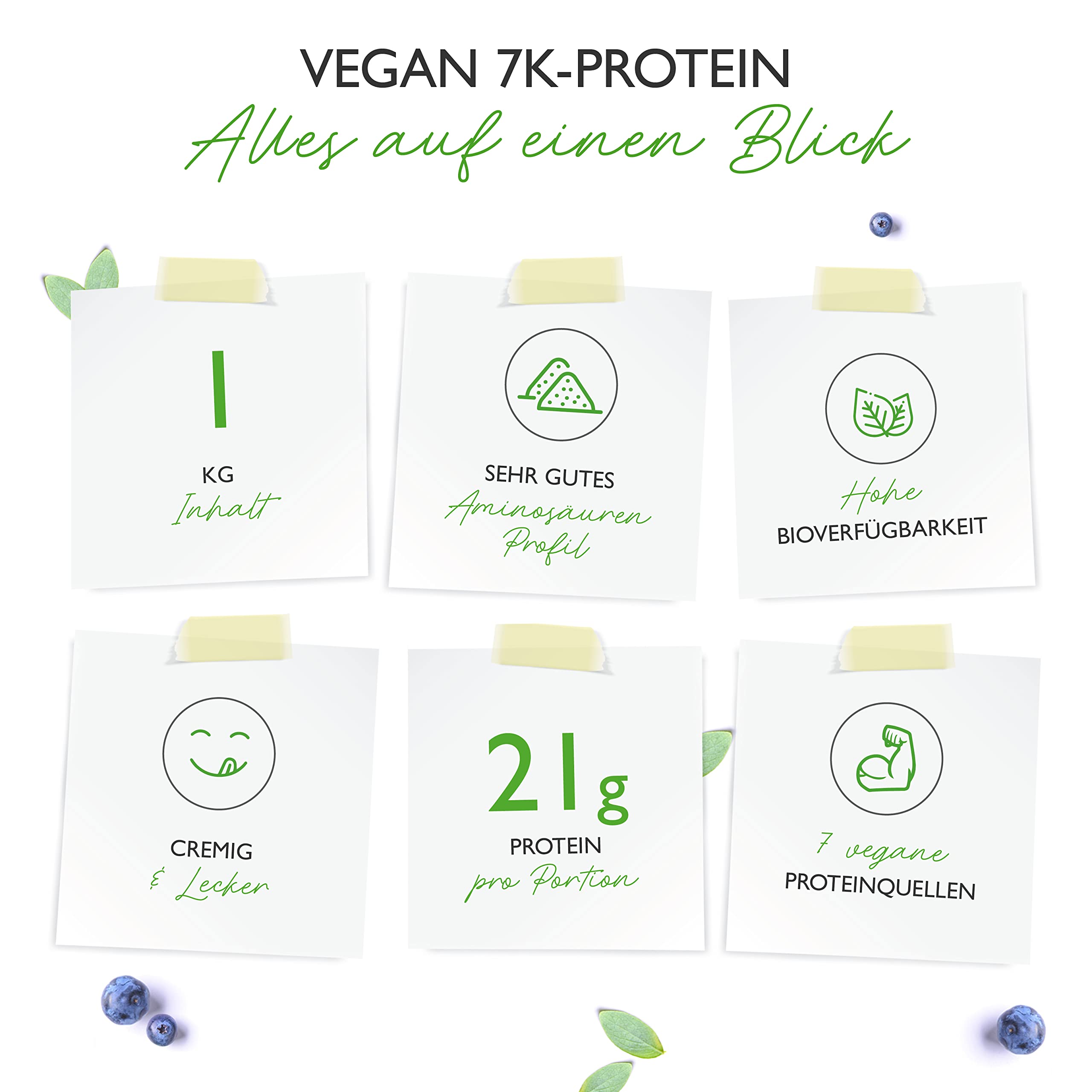 Vegan 7K Protein - 1kg - Salted Caramel - Rein pflanzliches Eiweißpulver mit Reis-, Mandeln-, Soja-, Erbsen-, Hanf-, Cranberry-, Sonnenblumenprotein