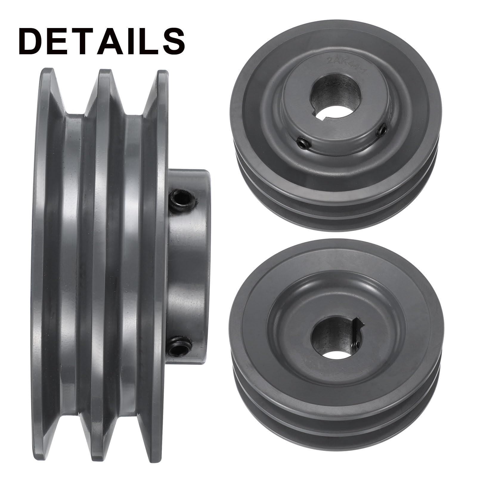 QUARKZMAN 2AK44-1 Puleggia Per Cinghia A V Foro 1" Diametro Esterno 4.25" Doppia Scanalatura Puleggia Con Anima Forata Su Misura Ghisa Sezione Cinghia Per Cinghia 4L O A