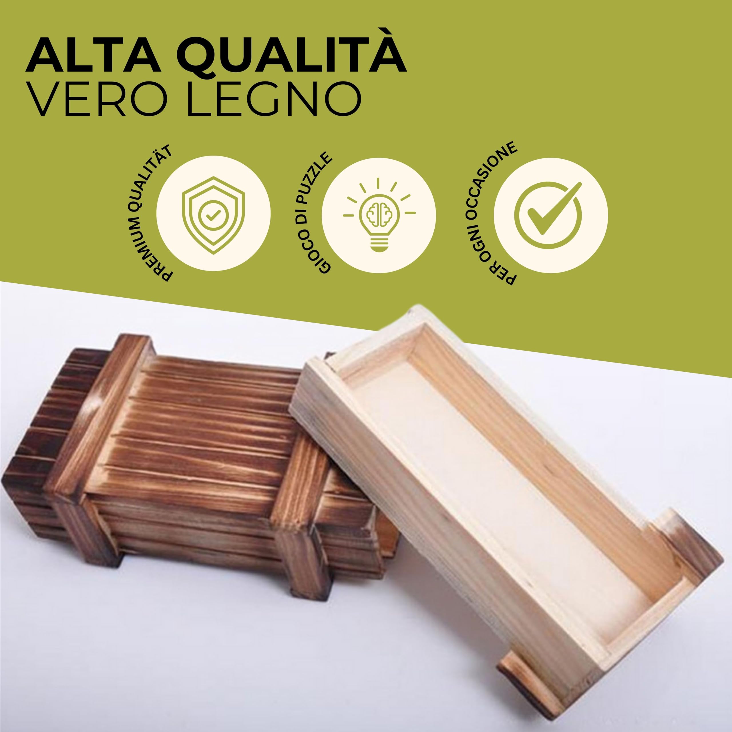 Scatola in Legno GADGET HERO: un puzzle con scomparto segreto, perfetto per sorprendere con regali originali e creativi.