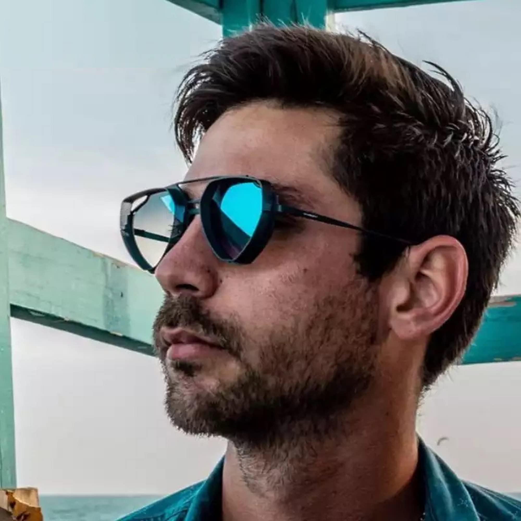 AUGEN Gafas de sol unisex estilo piloto retro vintage con protección UV400, tamaño mediano (negro 3, 124)