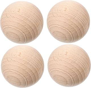 Happyyami 4Pcs Wooden Bocce Balls Set Solid Grass for Outdoor Sports Bocce Game Supplies Lawn Game Accessories