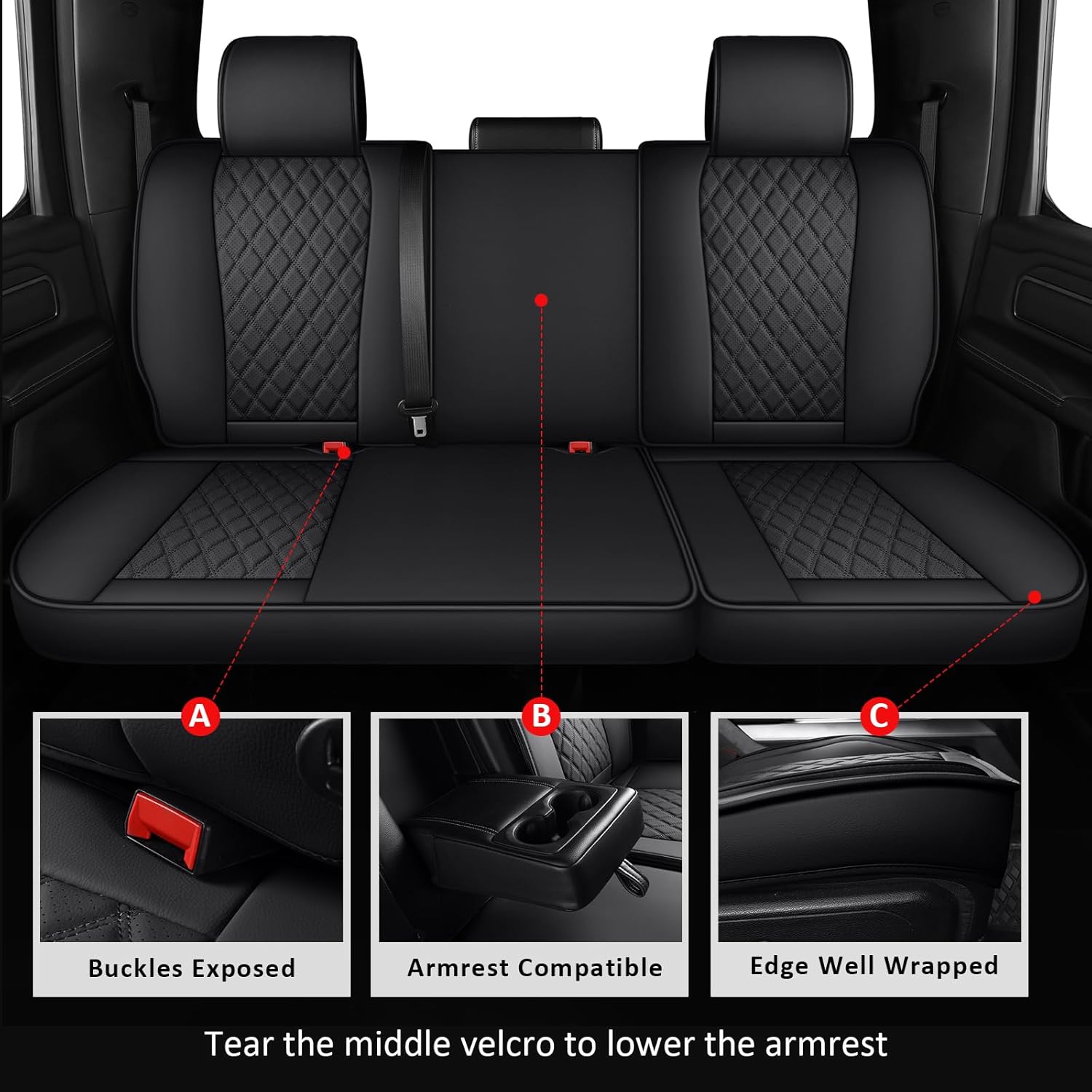 MIROZO Faux Leather Truck Seat Covers, Custom Fit for 2007-2013 and 2019-2023 Chevy Silverado GMC Sierra 1500 & 2500HD 3500HD Crew Cab