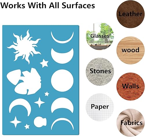 Miniatura 5 de GORGECRAFT Plantillas de diseño lapidario reutilizable de 5 x 3.5 pulgadas, 2 estilos, bolas de cristal, diamantes, óvalos, para dibujar y hacer