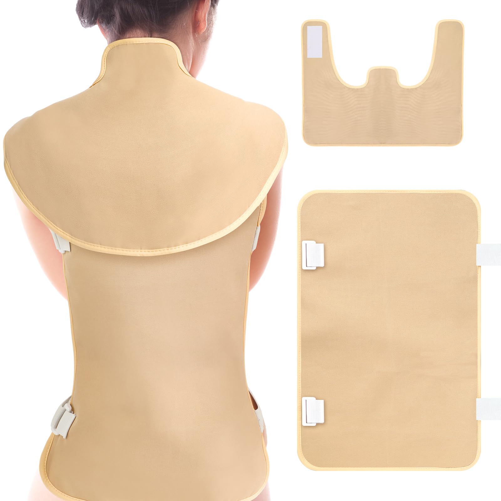 Photo 1 of Timgle 2 Pcs Shoulder Castor Oil Pack Wrap Flannel Cotton Castor Oil Packs with Back Castor Oil Pad Reusable Massage Castor Oil Pack Kit for Liver Body Massage, Castor Oil Not Included