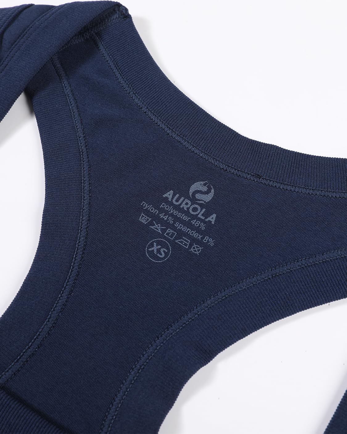 AUROLA Essentials Seamless Sleeveless Racerback Top,Women Subtle Marl Workout Square Neck Fitted Tank - Image 3