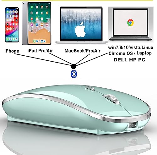 Miniatura 3 de Ratón Bluetooth, mouse de computadora, para laptop, iPad, Mac, MacBook, iPhone, MacBook Pro, MacBook Air, mouse inalámbrico, con receptor