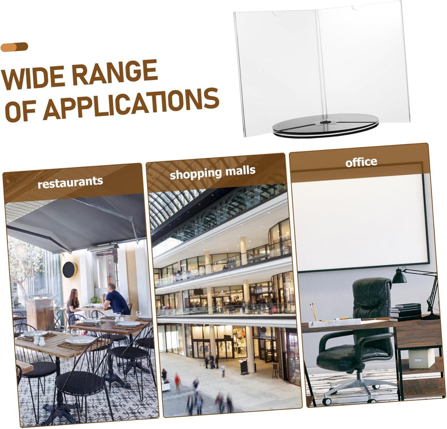 Rotary Menu Sign Base Acrylic Sign Holder for Restaurant Menu Display Stands