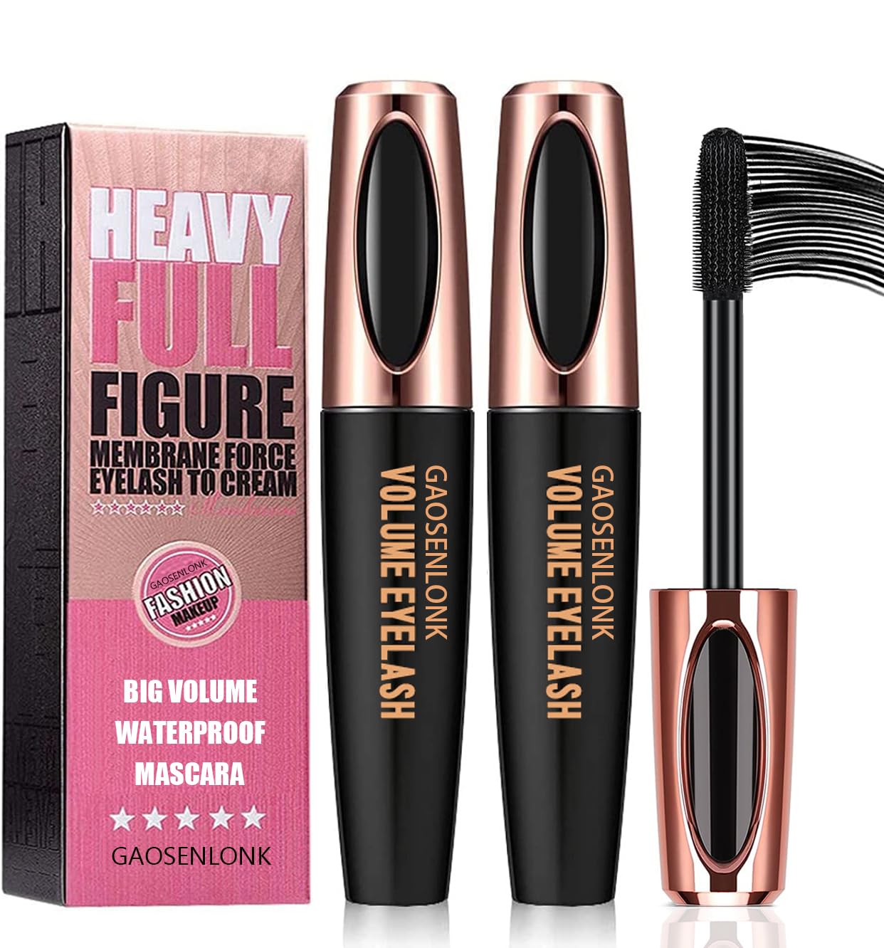 2Pcs 4D Silk Fiber Lash Mascara, Long Lasting Eyelashes Mascara