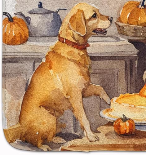 Miniatura 4 de Caroline's Treasures Yellow Lab Fall Kitchen Pumpkins Memory Foam Kitchen Mat Machine Washable Anti-Fatigue Mat Cushion Comfort Bath Mat or Kitchen
