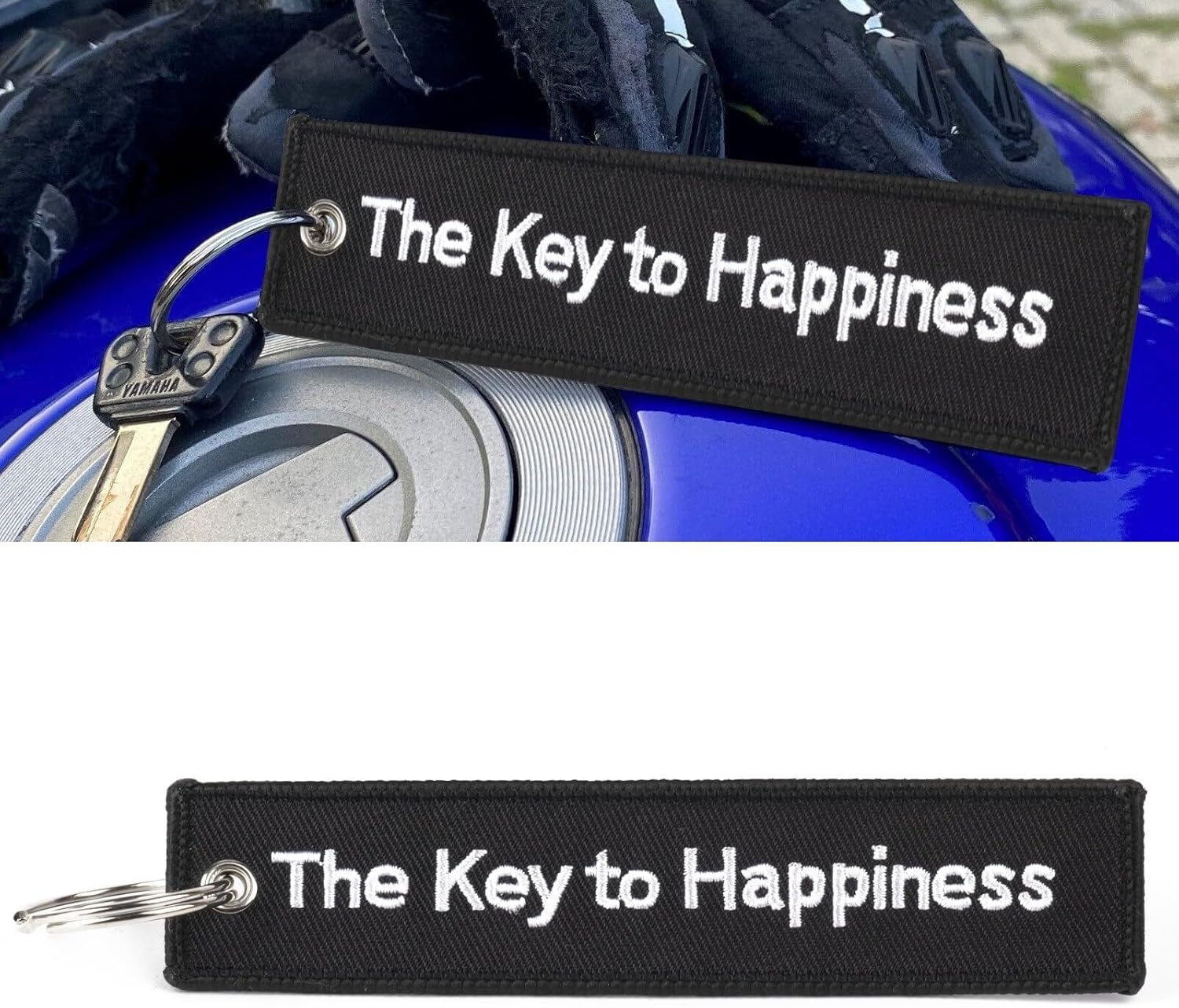 x xotic tech Car Keys Keychain Tag with Key Ring for Motorcycles, ATV UTV, Cars, Backpack, Keys Tag Lock Luggage Scooters Embroidered Accessory (The key to Happiness) image 5