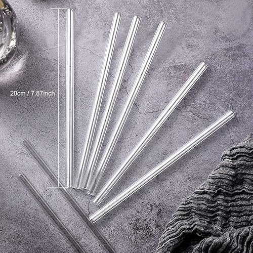 Miniatura 6 de Pajitas de vidrio reutilizables, 12 popotes para beber con 2 cepillos de limpieza, aptos para lavavajillas, resistentes a roturas, popotes