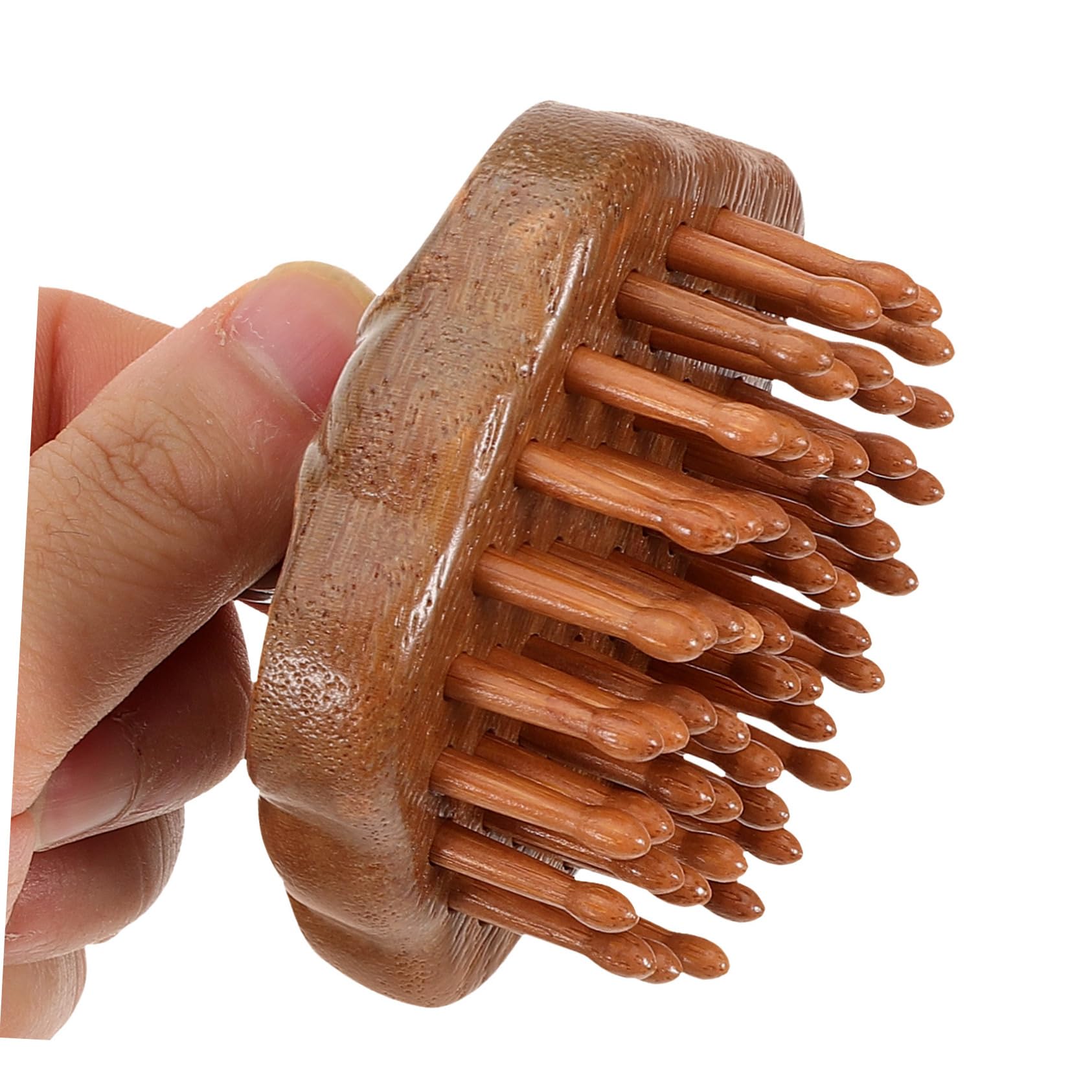 Peine de Masaje de Madera Marrón Textura Fina y Resistencia al Desgaste para Cuidado del Cabello y Masaje del Cuero Cabelludo