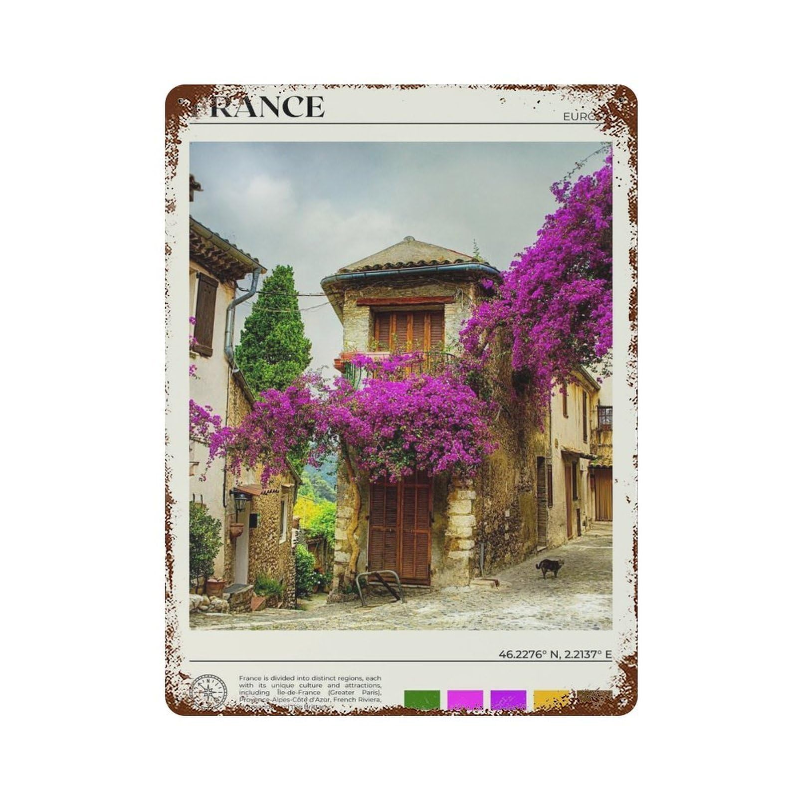 xiaoxiaoshen Real Photo France Decor Paris Europe Wall Decor Art Metal Tin Poster Modern Home Decor Art Home Bar Shop Decorations Vintage Sign 40x30cm