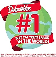 Vista 9 de Delectables Golosinas húmedas para lamer para gatos - Atún y pollo, 1.4 oz (paquete de 12)