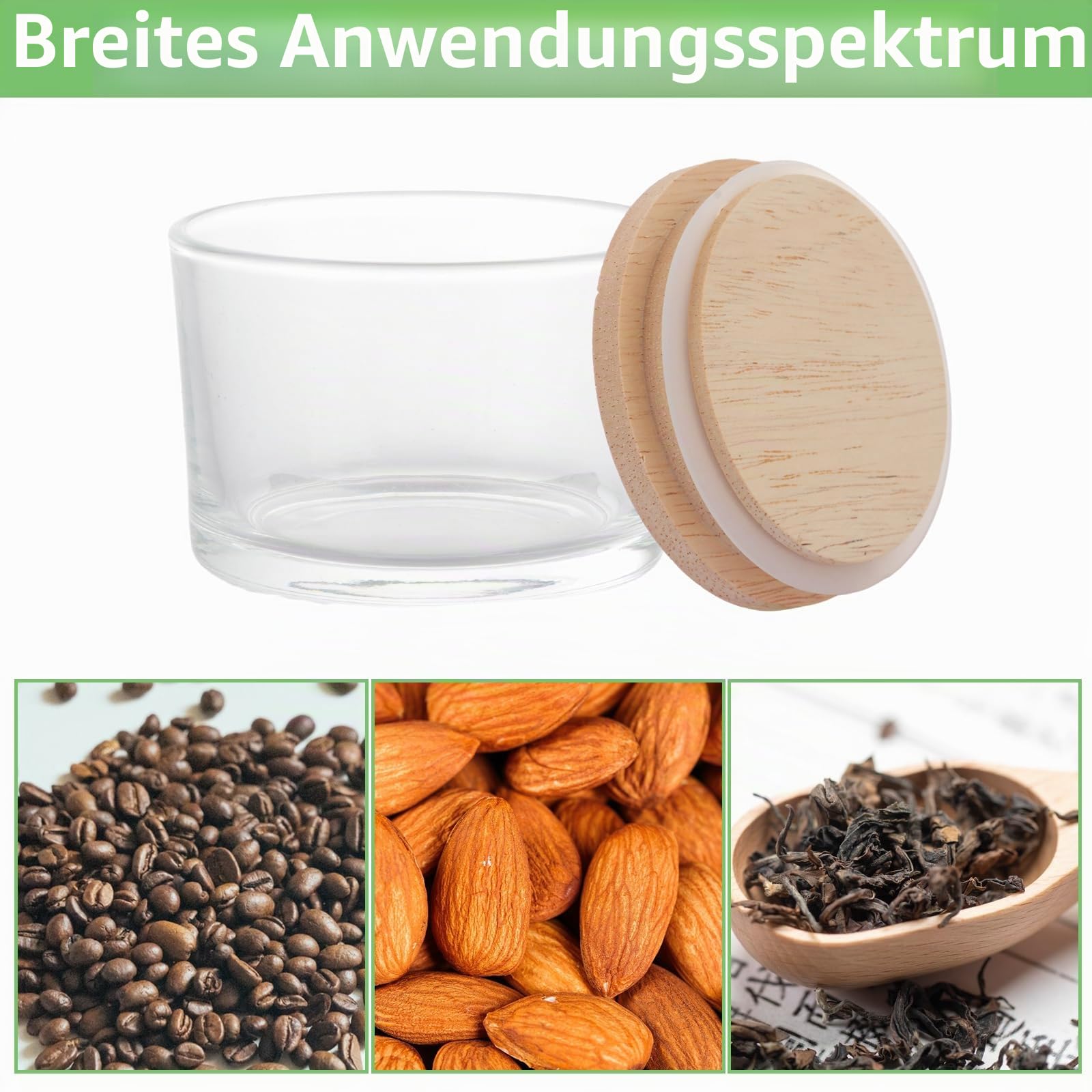 ASelected 15 Stück 4 OZ Klare Glas Kerzengläser mit Deckel Hochwertige Leere Kerzengläser Gläser für Kerzen für die Herstellung von Kerzen Gewürze Pulverbehälter