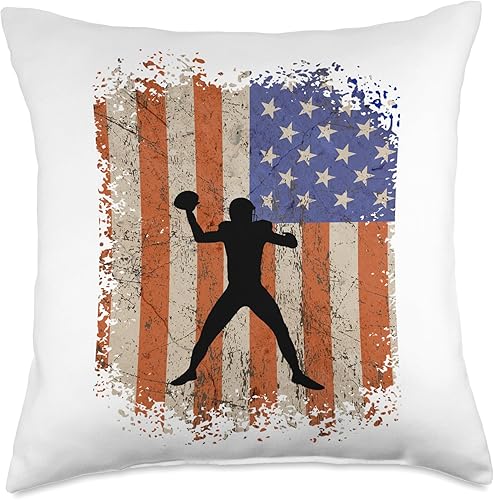 Miniatura 4 de AMERICAN FLAG FOOTBALL QB PLAYER PATRIOTIC Throw Pillow, 16x16, Multicolor
