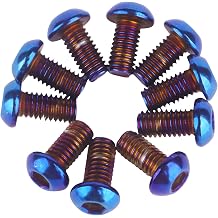 10PCS Titanium Finish Bolt M6x12 16 20 25 30 35mm Stainless Steel Screw for Bicycle Motorcycle Car Modifications Burnt Blue, M6x12mm