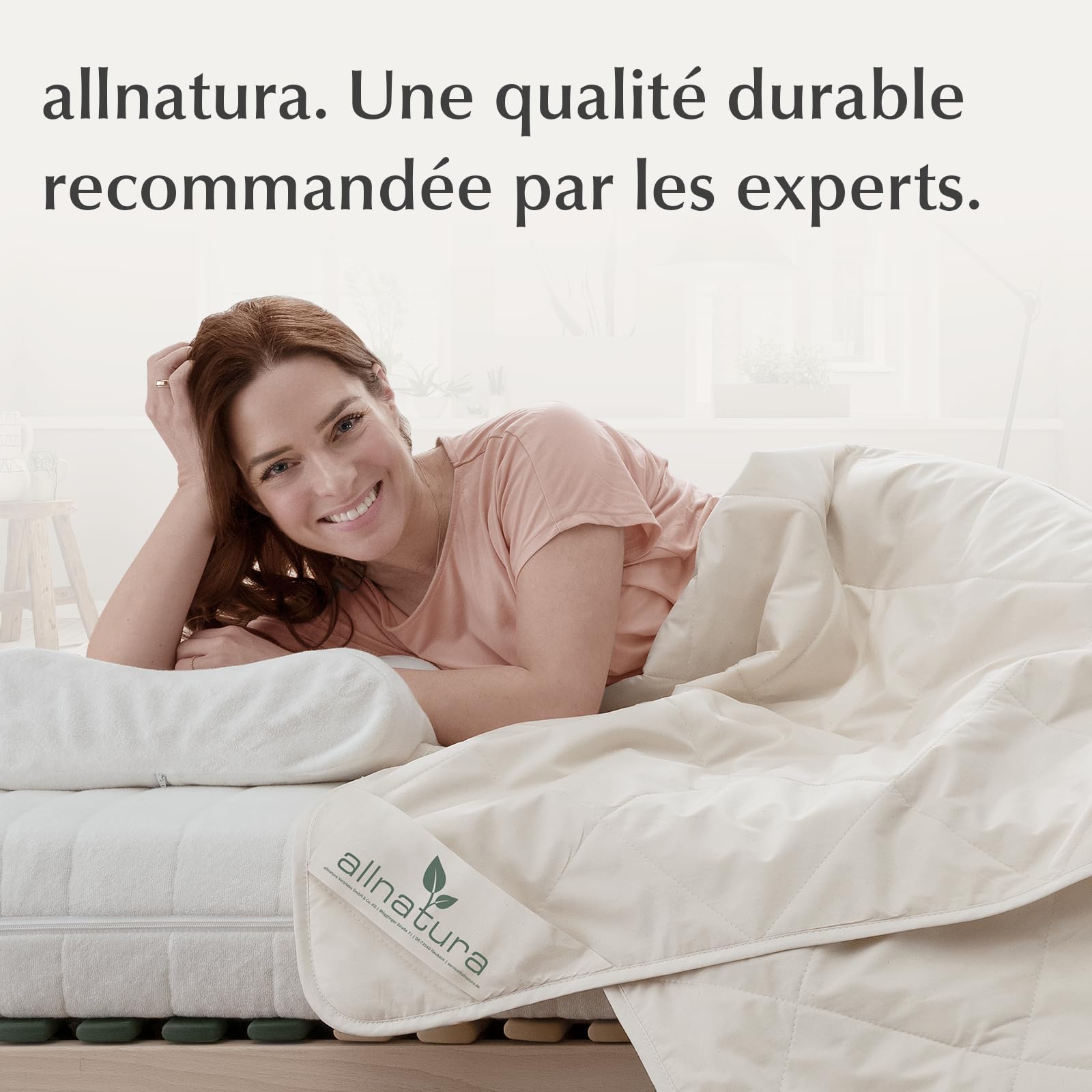 allnatura Coussin d’Allaitement en Balle d’épeautre Mana – Fabriqué en Allemagne – Coussin de Grossesse, Garni à 100% de Balle d’épeautre Bio kbA Housse en Percale Bio en Coton – Lavable à 40 °C