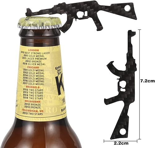 Miniatura 8 de Abrebotellas de fibra de carbono con llavero de metal, paquete de 2, llavero ultraligero para campañas al aire libre, bar, restaurante, abrelatas