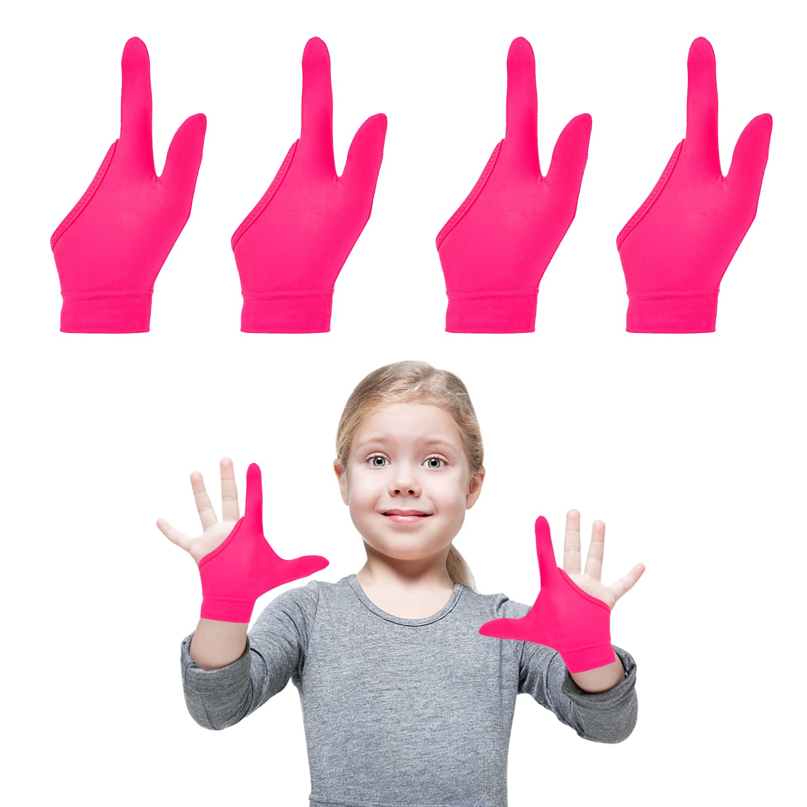 Panitay 4 Paia Guanti A Compressione Per Bambini - Senza Dita, Per Artrite E Tunnel Carpale, Morbidi E Traspiranti, Taglia 5-8 Anni (Nero E Grigio)