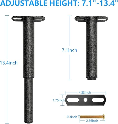 Miniatura 2 de Patas de soporte de cama, soporte de marco de cama ajustable de 7.1 a 13.4 pulgadas, patas de soporte central de cama de metal. Patas de repuesto de