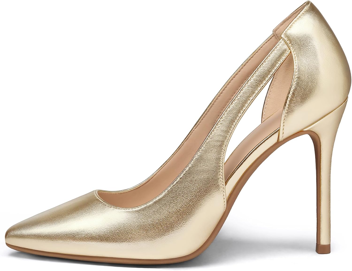 mysoft Women's Stiletto Heels Pumps Closed Toe 4IN Cut Out High Heels Pointed Toe Dress Shoes - Image 4