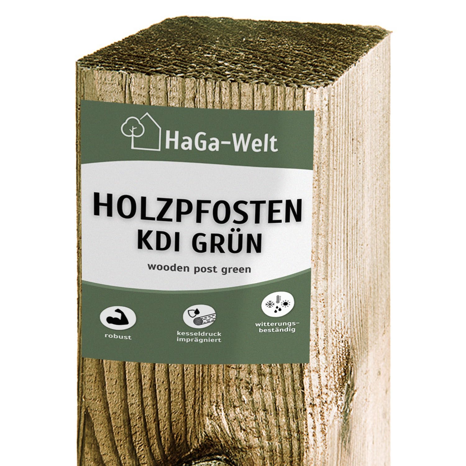 HaGa poteaux en bois 9x9cm | hauteur 150cm | 5 pièces - pour la construction de clôtures - bois de pin imprégné sous pression - Idéal comme clôture de jardin ou clôture pour chiens