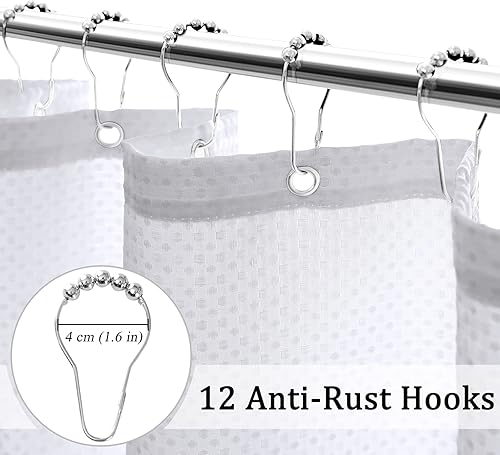 Miniatura 5 de Cortina de ducha para compartimento pequeño estilo puerta de granero en blanco y negro de 36x72 pulgadas, cortina de ducha negra estrecha con