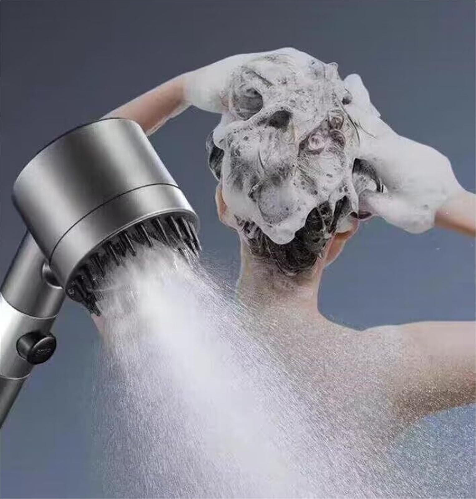 Filtro de cabezal de ducha de lluvia de alta presión, limpieza profunda, experiencia relajante para la piel y el cabello, ideal para spa en casa (blanco)