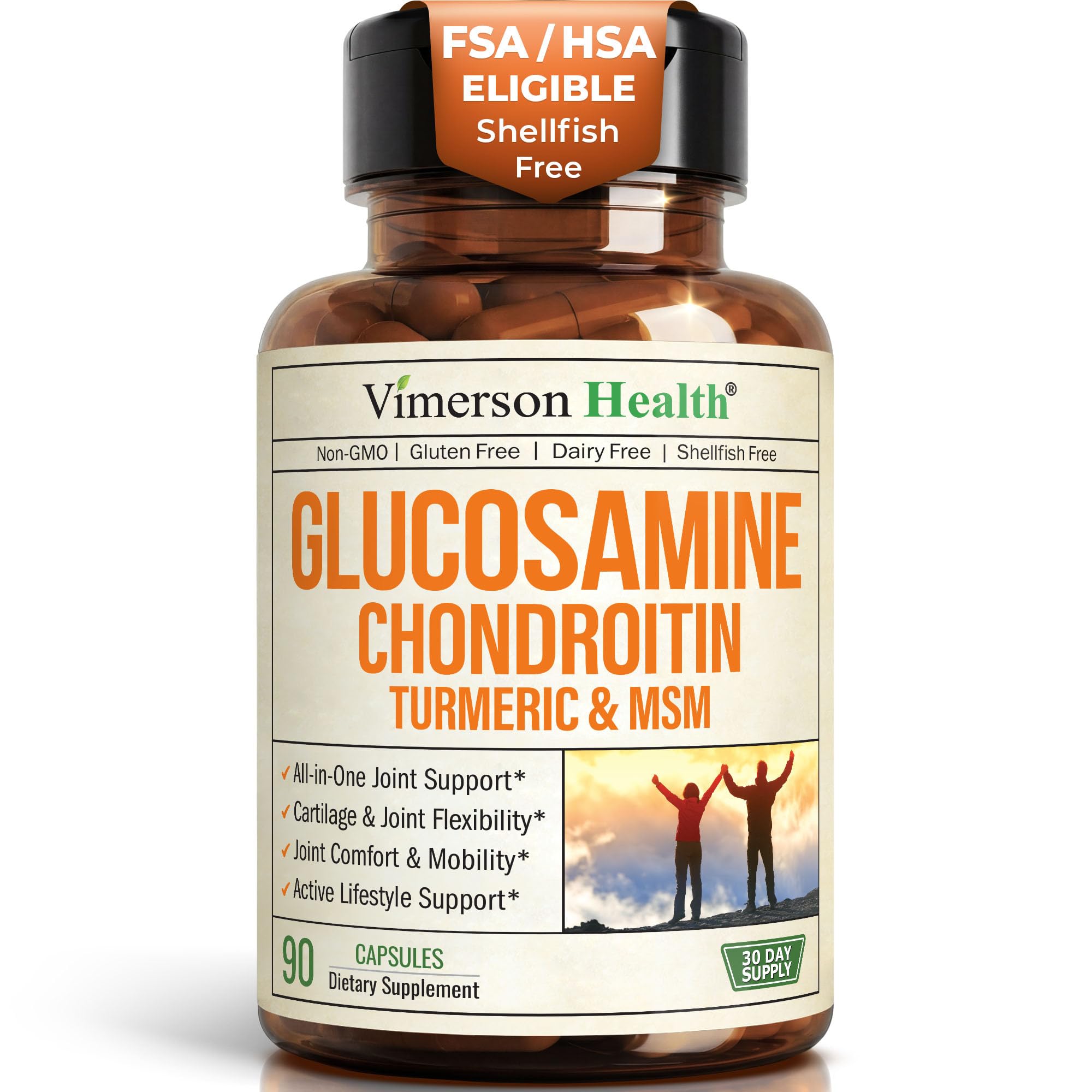 Glucosamine Chondroitin MSM – Joint Support Supplement for Women and Men with Glucosamine Sulfate 1500 mg, Chondroitin and MSM – for Cartilage, Joint Health and Flexibility – 90 Capsules