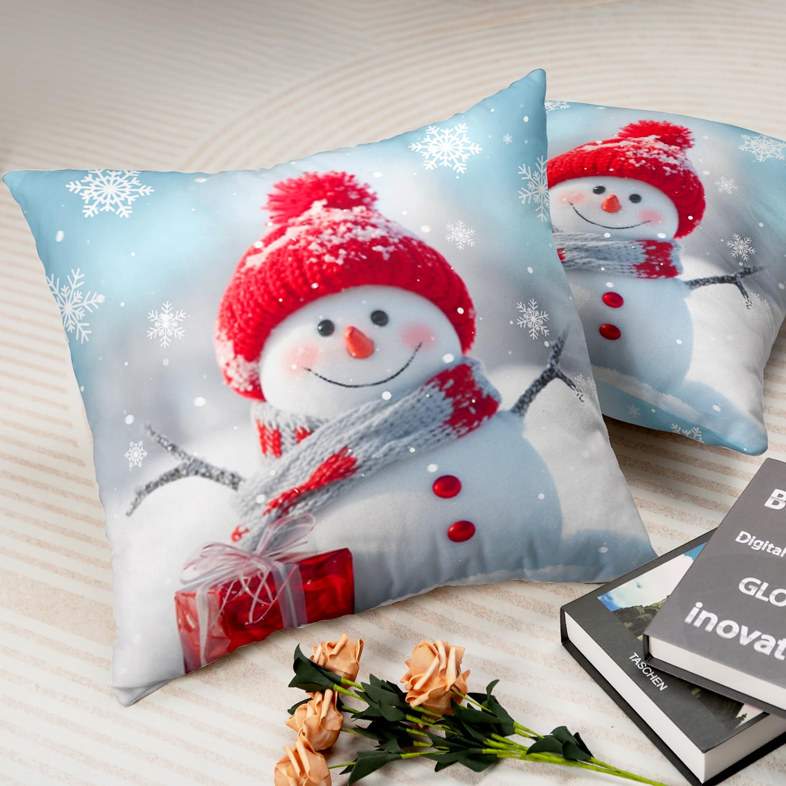 22 X 22 Christmas Pillow Cover In Watercolor Kiuree Set Of